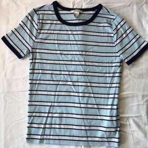 Ribbed Striped Short Sleeve